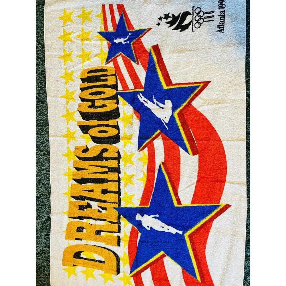 Atlanta Olympics Dreams of Gold Beach Towel New Cannon Mills‎ Nice Collector